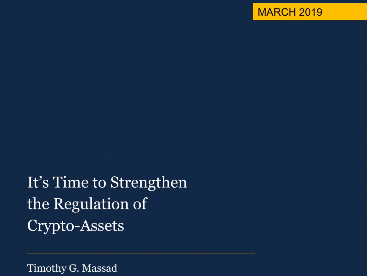 IT’S TIME TO STRENGTHEN THE REGULATION OF CRYPTO-ASSETS